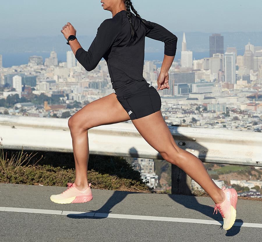 Hoka One One Womens Shorts - Performance Knit - Black - TDBF70325